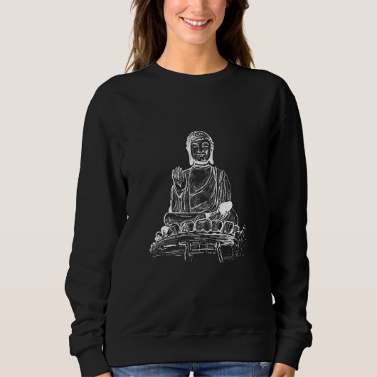 Big Buddha Statue in Lotus Position Sweatshirt (Vorderseite)