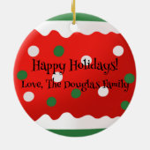 Big Bulbs Maßgeschneiderter Weihnachtsbaum für son Keramik Ornament (Hinten)