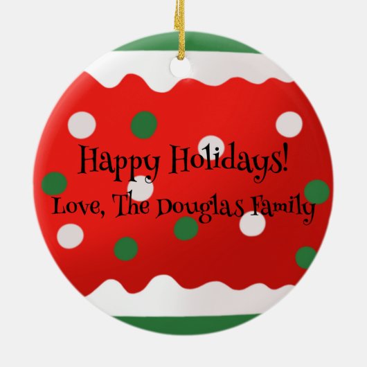 Big Bulbs Maßgeschneiderter Weihnachtsbaum für son Keramik Ornament (Hinten)