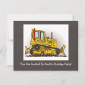 Big Bulldozer Dozer Einladung (Vorderseite)