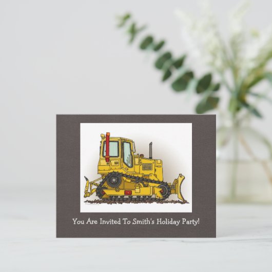 Big Bulldozer Dozer Einladung (Stehend Vorderseite)