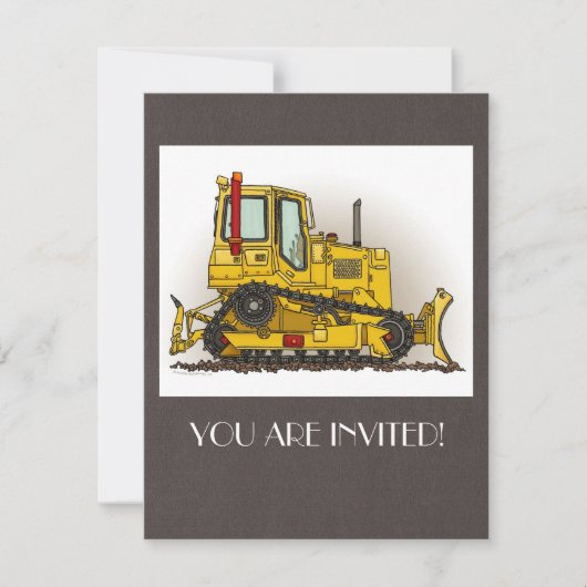 Big Bulldozer Dozer Einladung (Vorderseite)