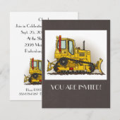 Big Bulldozer Dozer Einladung (Vorne/Hinten)