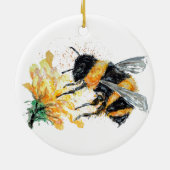 Big Bumble Bee sammeln Pollen Keramik Ornament (Hinten)