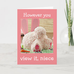 BIG BUNNY HINTERN / BIG EASTER WISH NIECE CARD FEIERTAGSKARTE