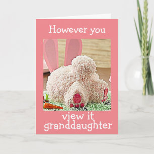 BIG BUNNY HINTERN EASTER GRANDAUGHTER FEIERTAGSKARTE
