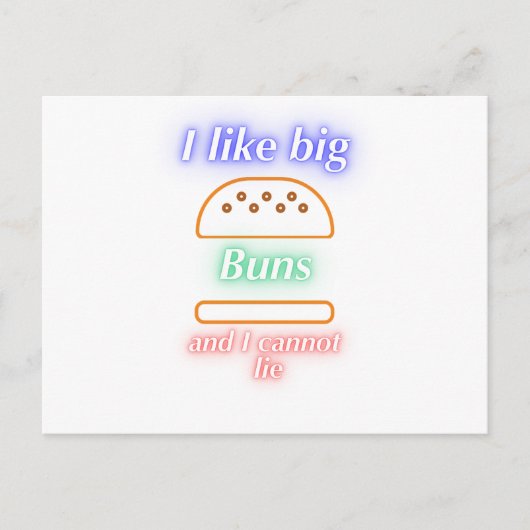 Big Buns Funny Burger Postkarte (Vorderseite)