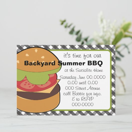 Big Burger Einladung (Stehend Vorderseite)