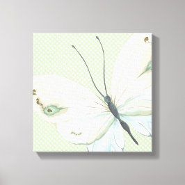 Big Butterfly auf Polka Dots Canvas Print Leinwanddruck
