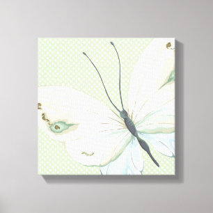 Big Butterfly auf Polka Dots Canvas Print Leinwanddruck