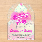  big cake design birthday party acryleinladungen (Vorderseite)