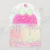 Big cake design girl Birthday Party Einladung (Rückseite)