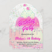 Big cake design girl Birthday Party Einladung (Vorne/Hinten)