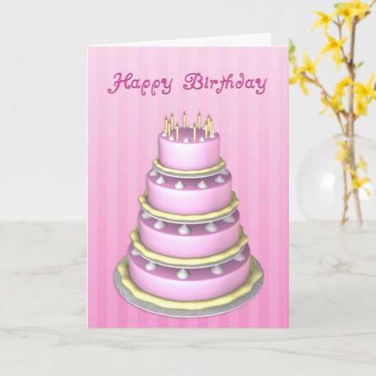 Big Cake Geburtstagskarte Karte (Gelbe Blume)