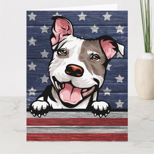 Big Card Patriotic Pit Bull Dankeskarte (Vorderseite)