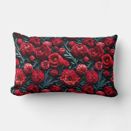 Big Carmine Red Peonies Throw Kissen