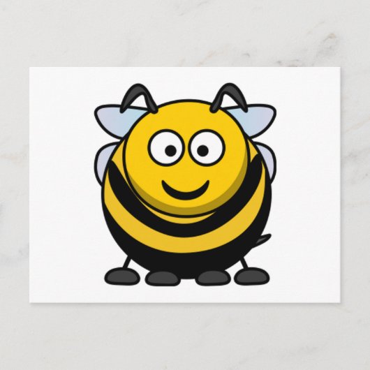 Big Cartoon Bumble Bee Postkarte (Vorderseite)