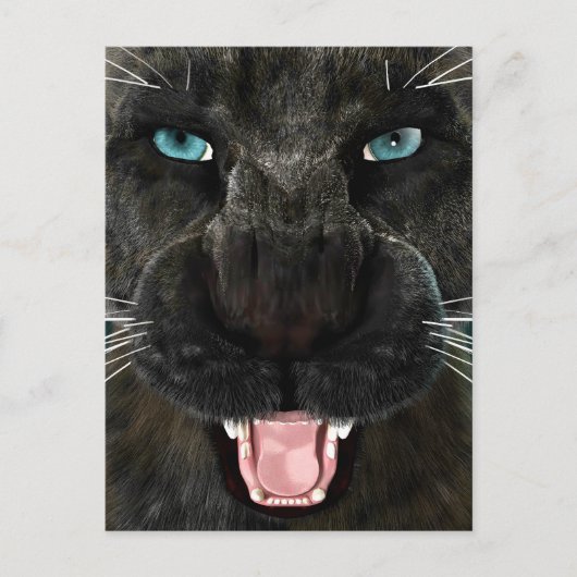 Big Cat Black Panther Feiertagspostkarte (Vorderseite)
