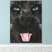 Big Cat Black Panther Leinwanddruck (Insitu (Holzboden))