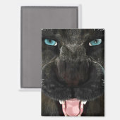Big Cat Black Panther Magnet (Vorderseite/Rückseite)