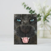 Big Cat Black Panther Postkarte (Stehend Vorderseite)