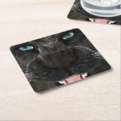 Big Cat Black Panther Rechteckiger Pappuntersetzer (angewinkelt)
