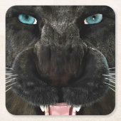 Big Cat Black Panther Rechteckiger Pappuntersetzer (Vorderseite)