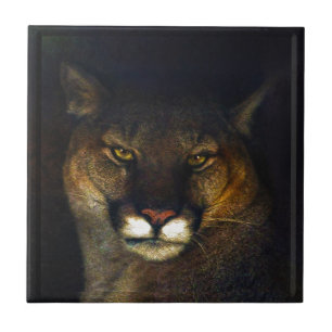 Big Cat Cougar Mountain Lion Art Design Fliese