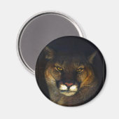 Big Cat Cougar Mountain Lion Art Design Magnet (Vorderseite/Rückseite)