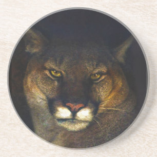 Big Cat Cougar Mountain Lion Art Design Sandstein Untersetzer