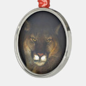 Big Cat Cougar Mountain Lion Art Design Silbernes Ornament (Links)