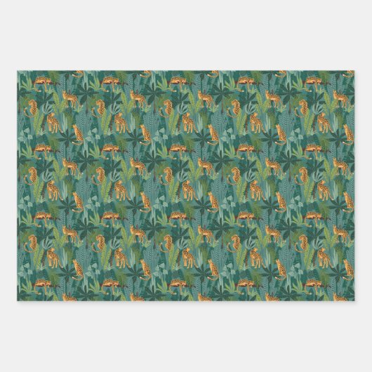 Big Cat Jungle Wrapping Paper Sheets Geschenkpapier Set (Vorderseite 3)