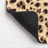 Big Cat, Leopard Fur Print Nahtlose Muster Design Mousepad (Ecke)