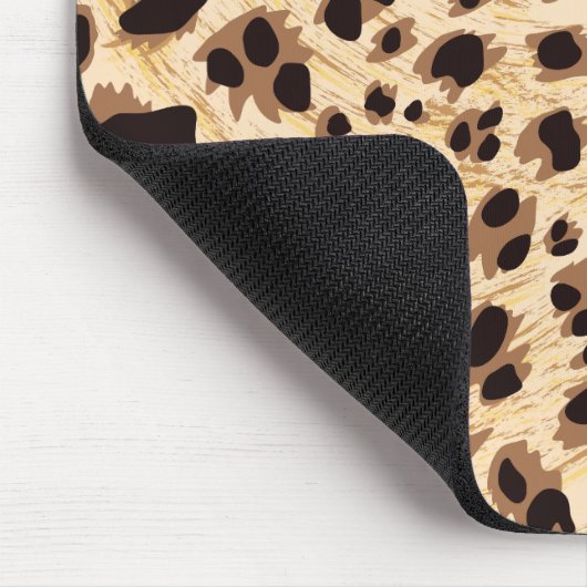 Big Cat, Leopard Fur Print Nahtlose Muster Design Mousepad (Ecke)