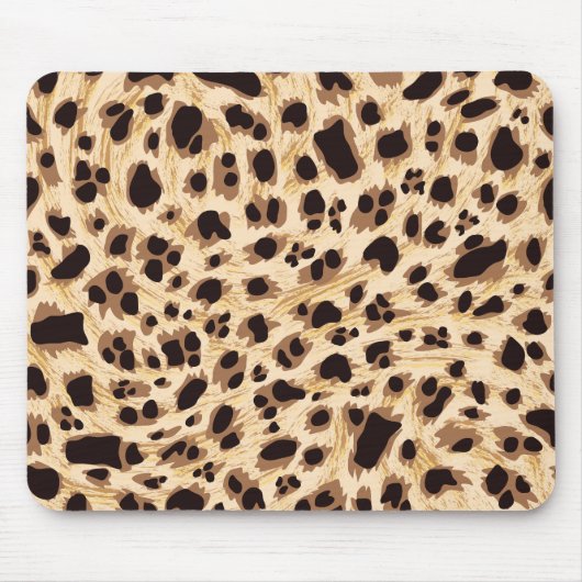 Big Cat, Leopard Fur Print Nahtlose Muster Design Mousepad (Vorne)