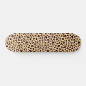 Big Cat, Leopard Fur Print Nahtlose Muster Design Skateboard (Horizontal)