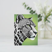 Big Cat Leopard Jaguar Postkarte (Stehend Vorderseite)