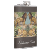 Big Cat Lions Tiger, Leoparden, Tiere drucken Flachmann (Rechts)