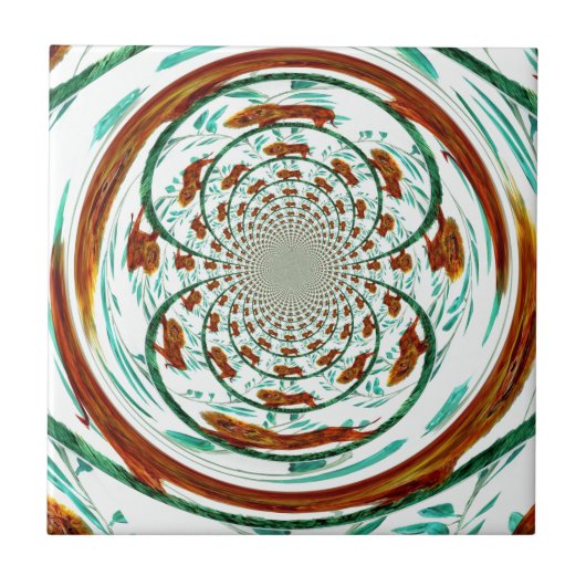 Big Cat Lions Wildlife Abstrakt Pattern Fliese (Vorderseite)