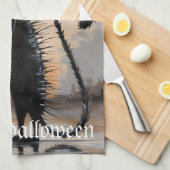 Big Cat Little Cat Halloween Geschirrtuch (Viertel Falte)