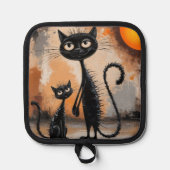 Big Cat Little Cat Halloween Topflappen (Vorderseite)