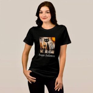 Big Cat Little Cat Halloween  Tri-Blend Shirt