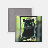Big Cat Modelle: Mit Augen grüner Panther Magnet (Vorderseite/Rückseite)