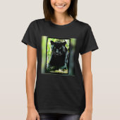 Big Cat Modelle: Mit Augen grüner Panther T-Shirt (Vorderseite)