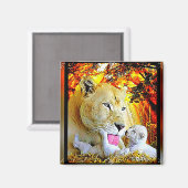 Big Cat Models: Lioness und Cubs 01 Magnet (Vorderseite/Rückseite)