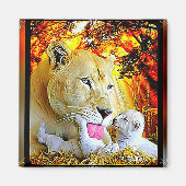 Big Cat Models: Lioness und Cubs 01 Magnet (Vorne)