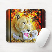 Big Cat Models: Lioness und Cubs 01 Mousepad (Mit Mouse)