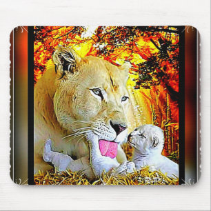 Big Cat Models: Lioness und Cubs 01 Mousepad