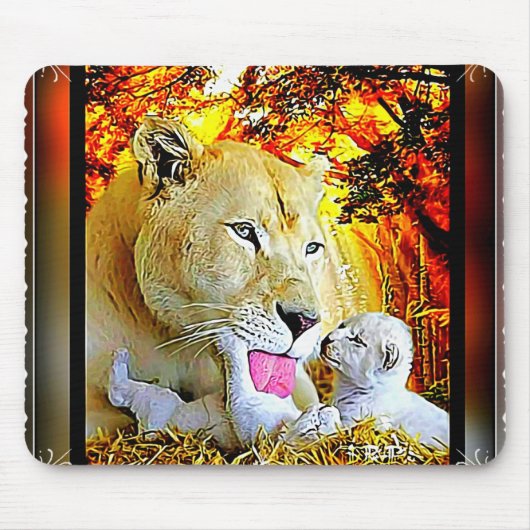 Big Cat Models: Lioness und Cubs 01 Mousepad (Vorne)