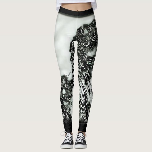 Big Cat Models: Magnified Snow Leopard & Cub 01-04 Leggings (Vorderseite)